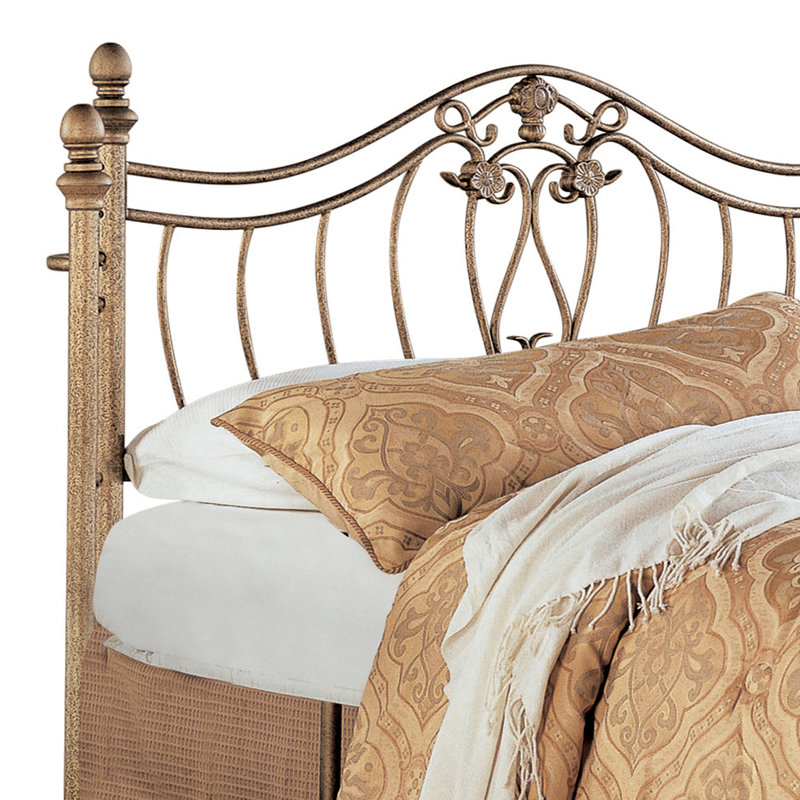 Astoria Grand Avner Queen Size Metal Bed in Antique Brushed Gold Wayfair